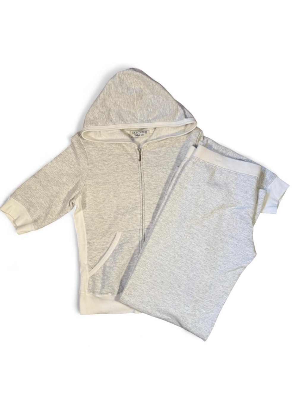 Y2K Light Grey Sweatsuit Rare Vintage Juicy Tracksuit circa 1997-1999 Large